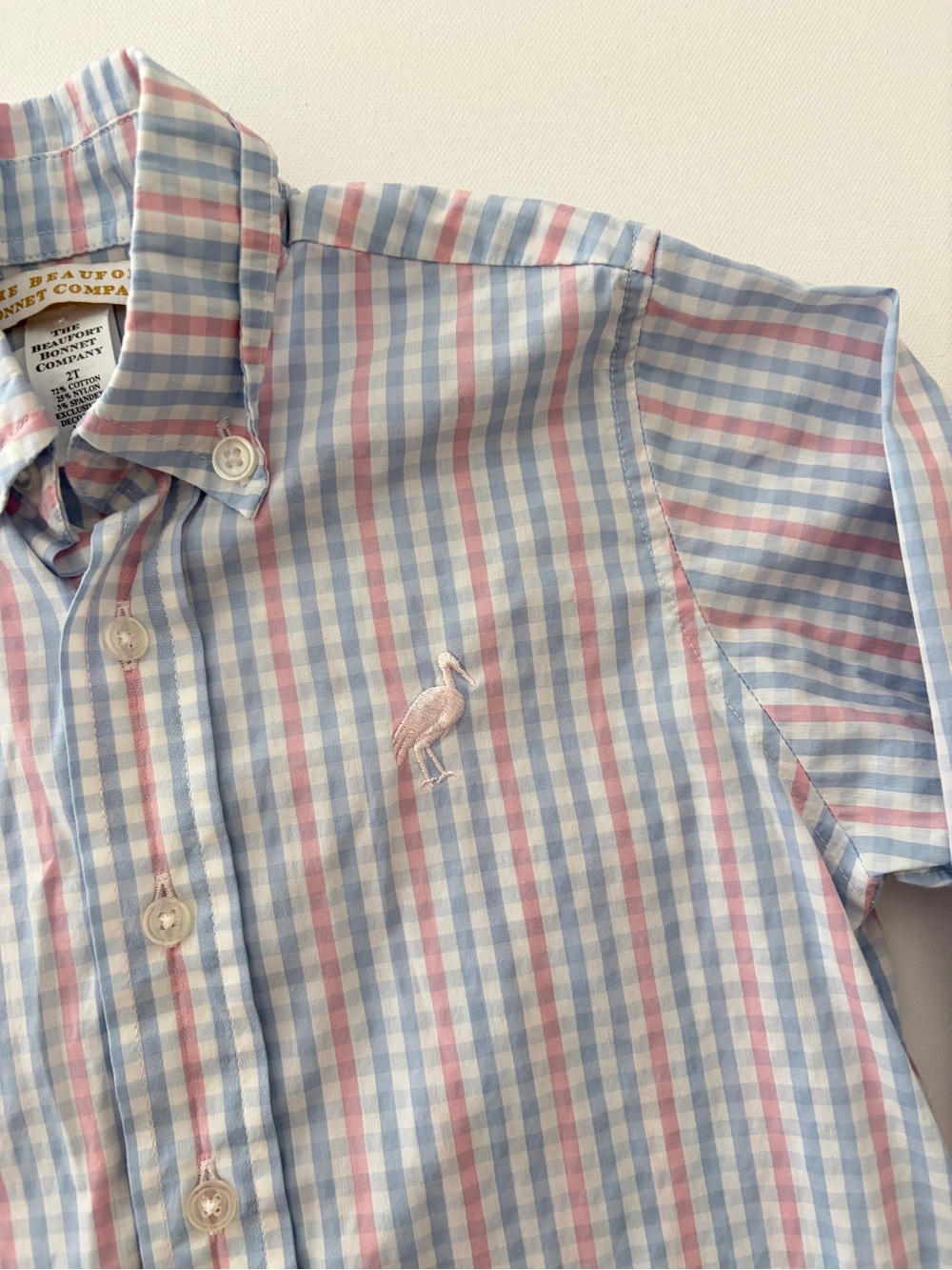 Beaufort Bonnet Boys Button-Down Plaid Shirt with Light Blue Play Shorts - Picture 4 of 8